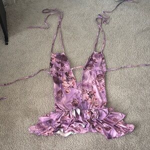 Floral Purple Ruffle Boutique Dress